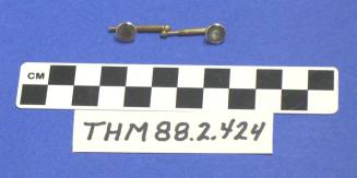 Gov Pyle's Cuff links - long with round Tiger Eye