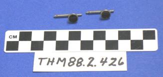 Gov. Pyle's cuff links, silver with black stone