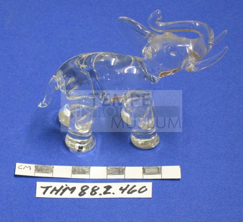 Elephant figurine, clear glass