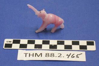Elephant Figurine, pink glass