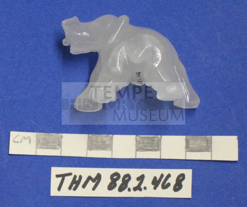 Elephant Figurine, white opaque glass