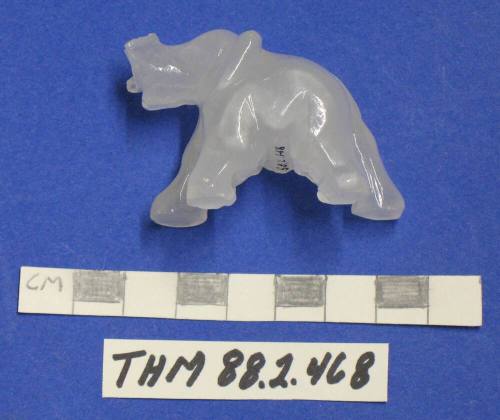 Elephant Figurine, white opaque glass
