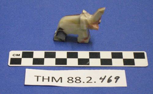 Elephant Figurine, streaked onyx