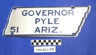 1951 Governor Pyle Arizona license plate