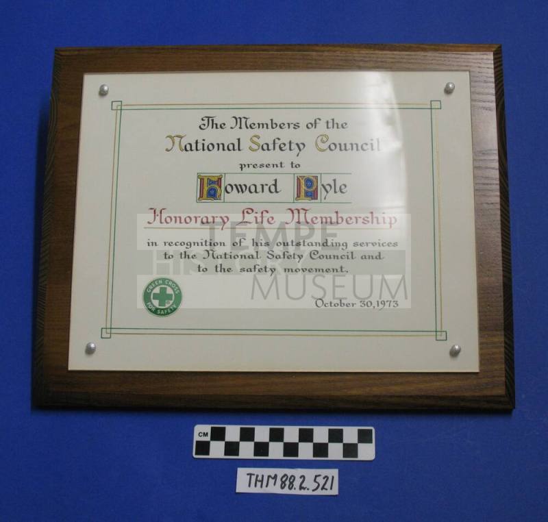 Honorary Life Membership-Howard Pyle-National Safety Council
