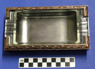 Ashtray, copper and glass