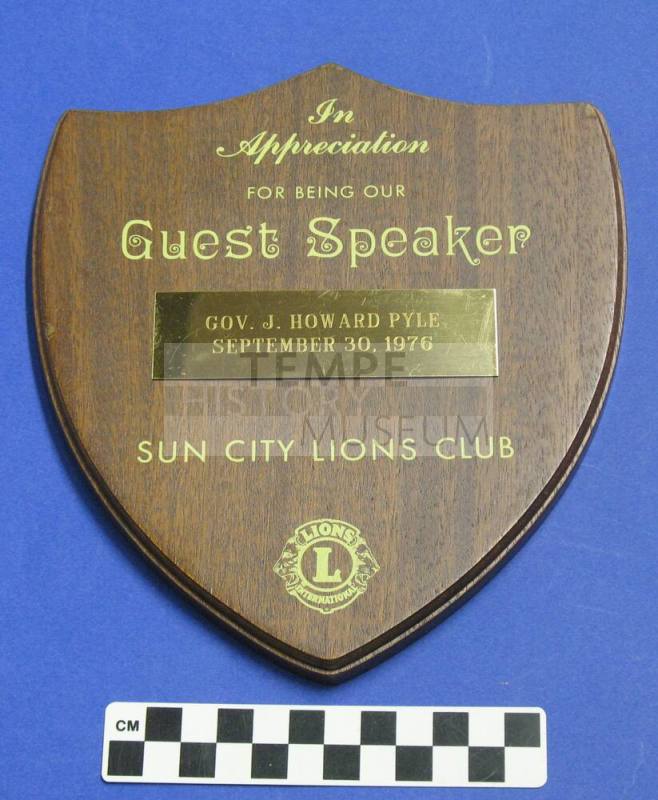 Sun City Lions Guest Speaker, September, 1976