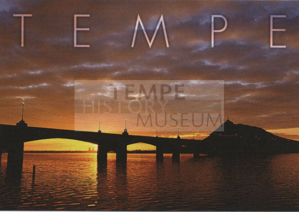 Sunrise over Tempe Town Lake and Mill Ave Bridge Postcard