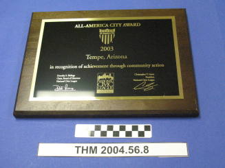 Tempe All-America City Award Plaque 2003