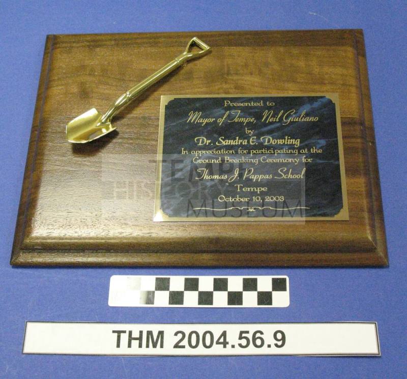 Tempe Thomas J. Pappas School Ground Breaking Participation Appreciation to Mayor Neil Giuliano by De.Dowling, 2003