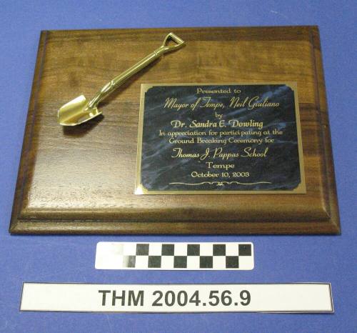 Tempe Thomas J. Pappas School Ground Breaking Participation Appreciation to Mayor Neil Giuliano by De.Dowling, 2003