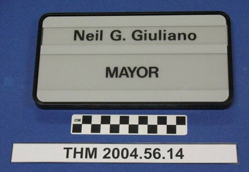 Nameplate for Wall:  Neil Giuliano, Mayor