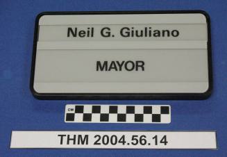 Nameplate for Wall:  Neil Giuliano, Mayor