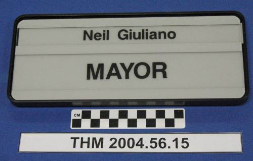 Nameplate for wall:  Neil Giuliano, MAYOR
