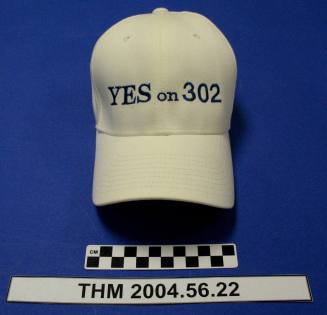 "Yes on 302" white baseball cap