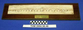 Relief of bridge mounted on wood from Skopje, Macedonia