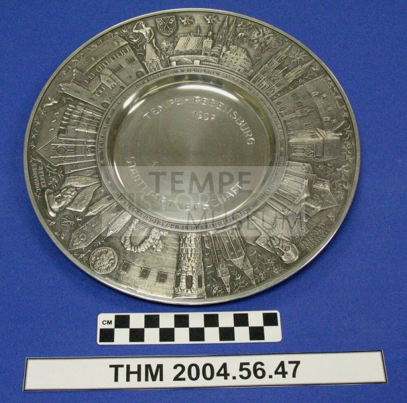 Regensburg Pewter Plate “Tempe - Regensburg 1997"