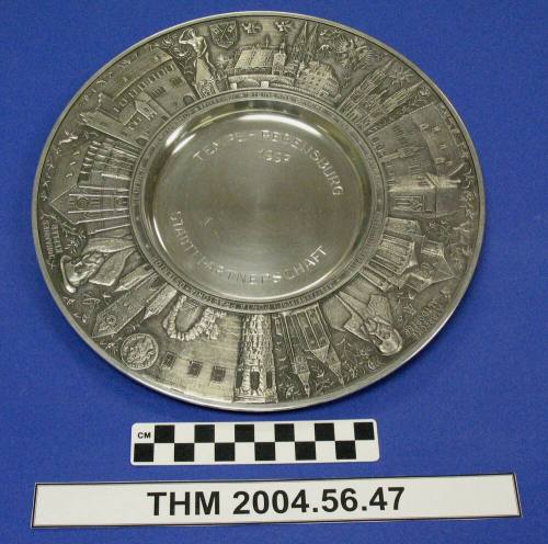 Regensburg Pewter Plate “Tempe - Regensburg 1997"