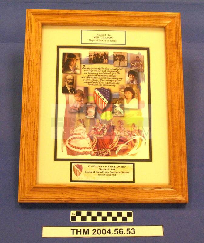 Mayor Neil Giuliano's LULAC Community service Award, 2004