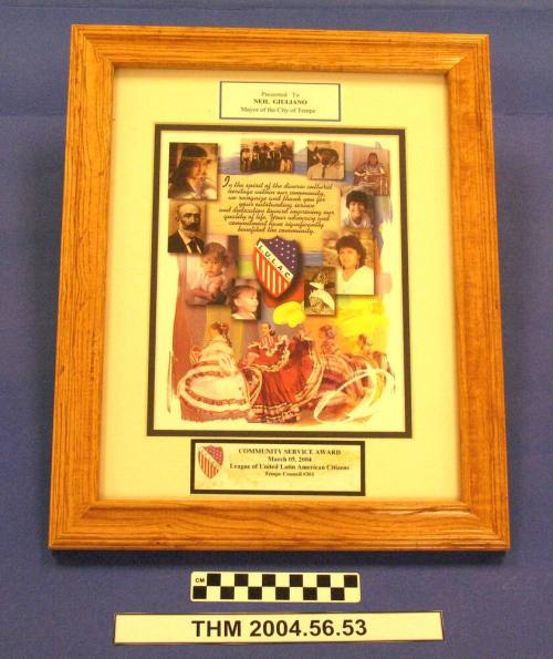 Mayor Neil Giuliano's LULAC Community service Award, 2004