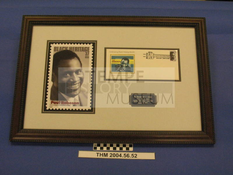 Framed Paul Robeson Stamp cover for Unity Walk 2004