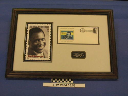 Framed Paul Robeson Stamp cover for Unity Walk 2004