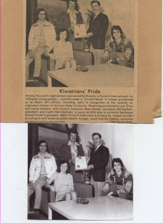 Circle k International ASU chapter officers receive proclamation Circle k week in Tempe Giuliano Governor, Photo and news photo print