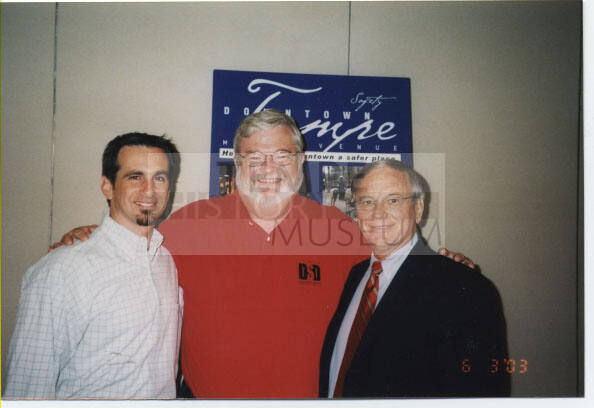 Mayor Giuliano, Dave Feckler, Senator Mitchell, DTC, June 2003 Annual Meeting Photograph