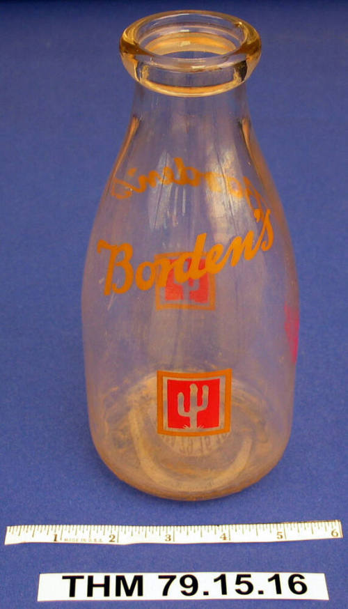 Glass milk bottle