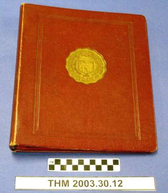 Empty 3-ring binder with seal of Arizona State College, Tempe