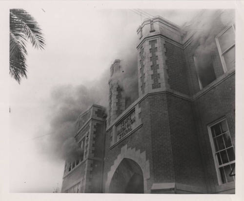 Photograph (B/W) Tempe Union High School Fire - 1955