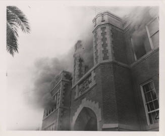 Photograph (B/W) Tempe Union High School Fire - 1955