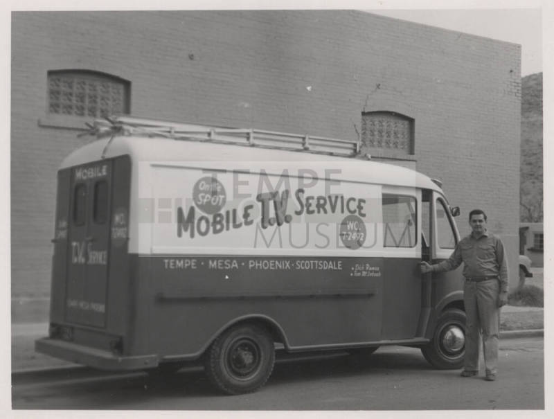 Richard Ramos with On the Spot Mobile T.V. Service Van