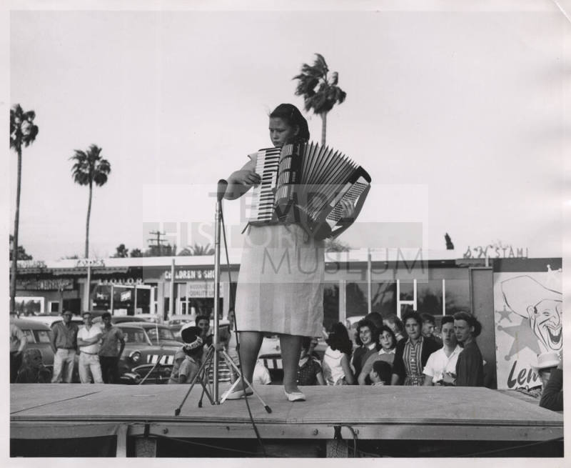 Jaycees Western Days:  Tempe Center Stage Accordian Player.