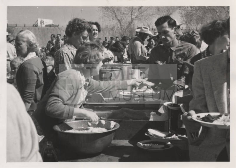 Jaycees Western Days:  Buffet line at barbeque