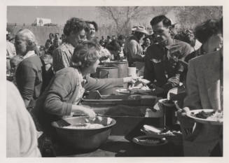 Jaycees Western Days:  Buffet line at barbeque