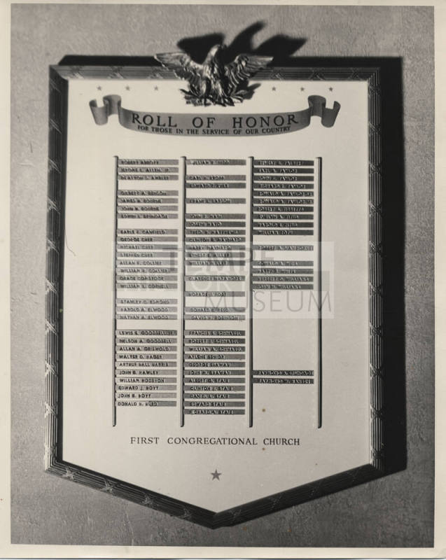 Tempe First Congregational Church - Plaque Honoring Serving Military Members