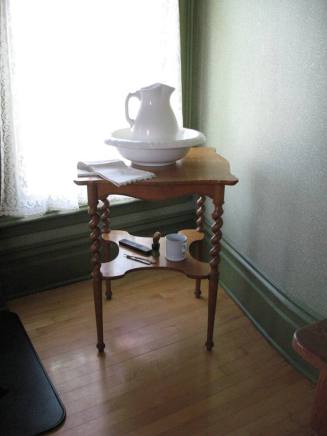 white china basin and ewer