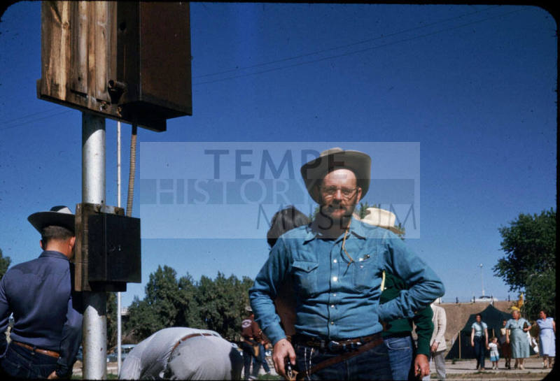 Tempe JC's Western Barbeque:  Man with Gun