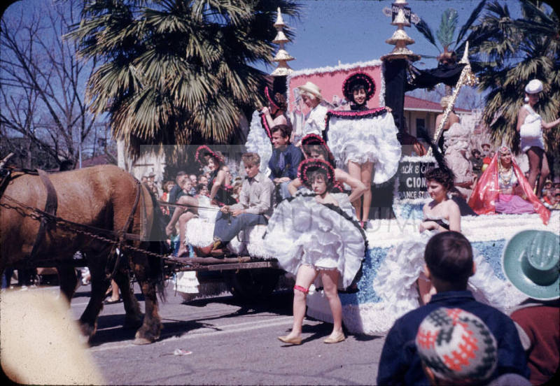 Phoenix Jaycees Rodeo Parade:  Can Can Dancers Float