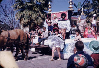 Phoenix Jaycees Rodeo Parade:  Can Can Dancers Float