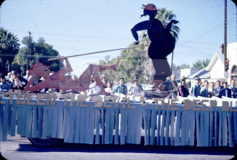 Parade:  Fighting Cut-Out Figures Float - Mill Avenue, Tempe