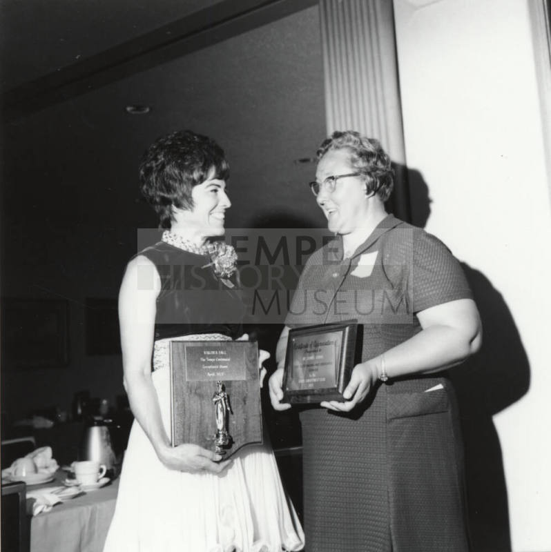 Tempe Centennial Awards showing Virgina Hall and Sister Mary Valeria