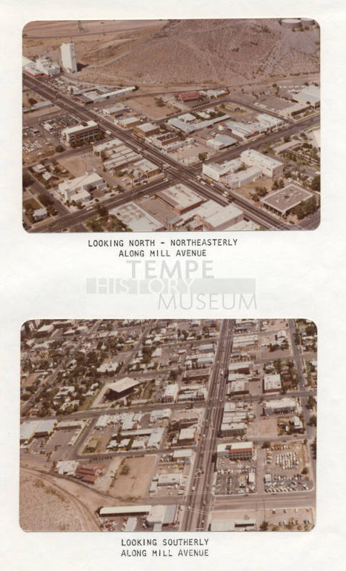 Two Aerial Views Looking North and South Along Mill Avenue