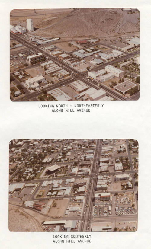 Two Aerial Views Looking North and South Along Mill Avenue