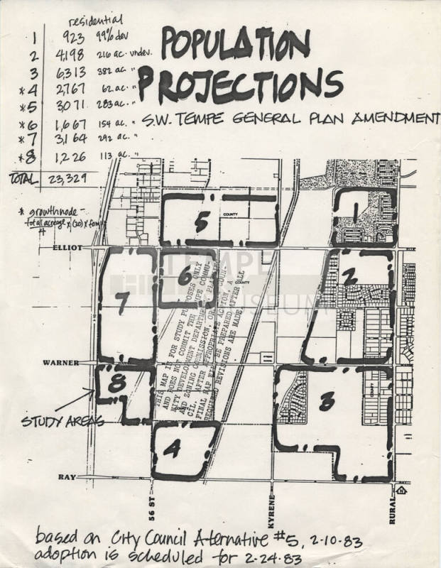 Map - Population Projections - Southwest Tempe General Plan Amendment