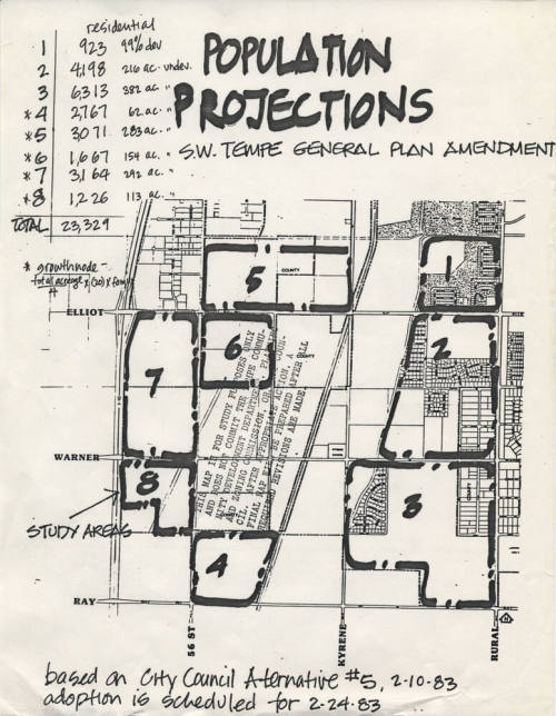 Map - Population Projections - Southwest Tempe General Plan Amendment