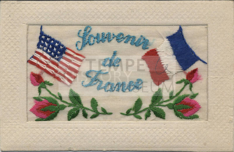 Postcard - Embroidered Souvenir De France