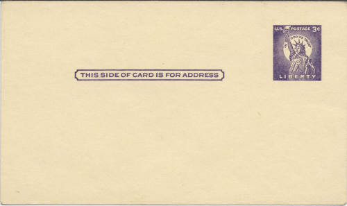 Postcard - 3 Cent Pre-Stamped United States Postcard