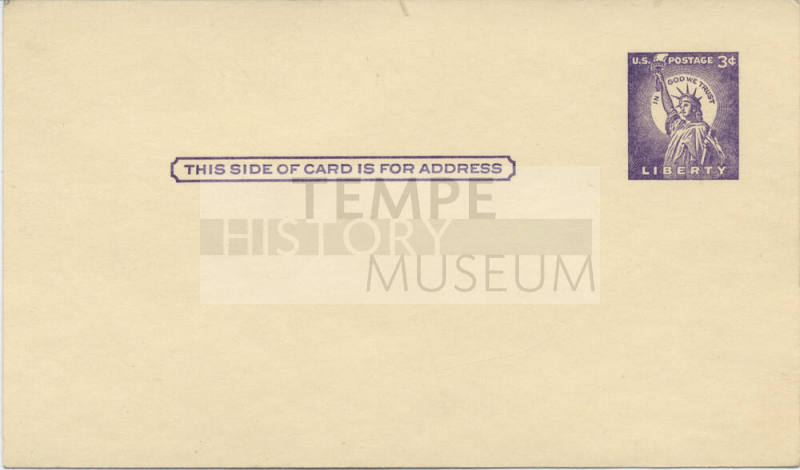 Postcard - 3 Cent Pre-Stamped United States Postcard